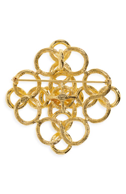 Kenneth Jay Lane Fancy Swirls Pin In Gold