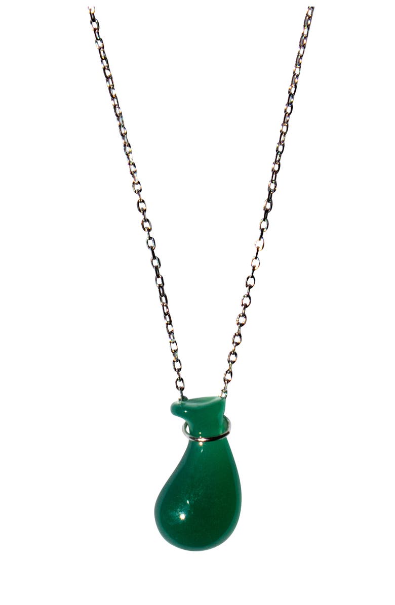 seree Fudai Green Jade Stone Pendant Necklace, Main, color, Green