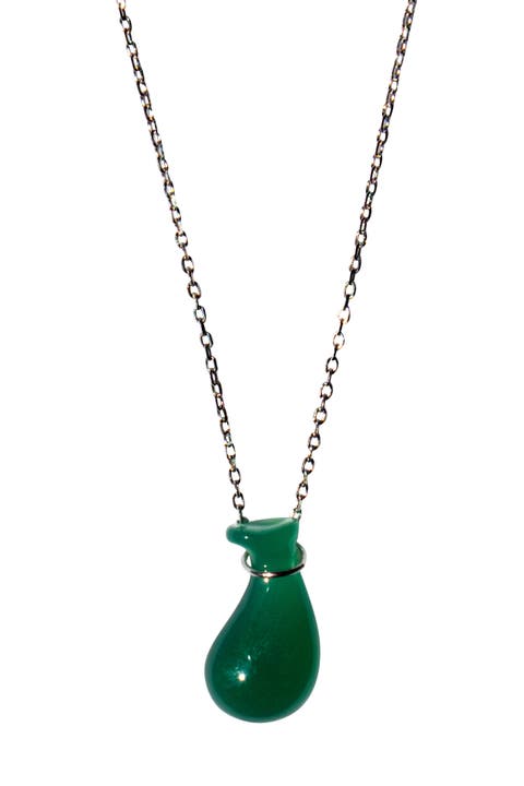 Fudai Green Jade Stone Pendant Necklace