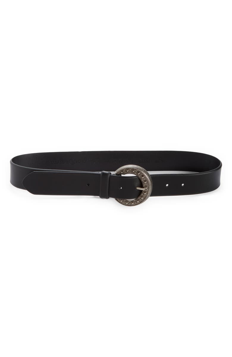 Treasure & Bond Dakota Faux Leather Western Buckle Belt, Main, color, 