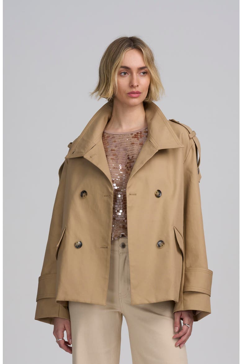 Cropped Trench, Main, color, LIGHT CAMEL