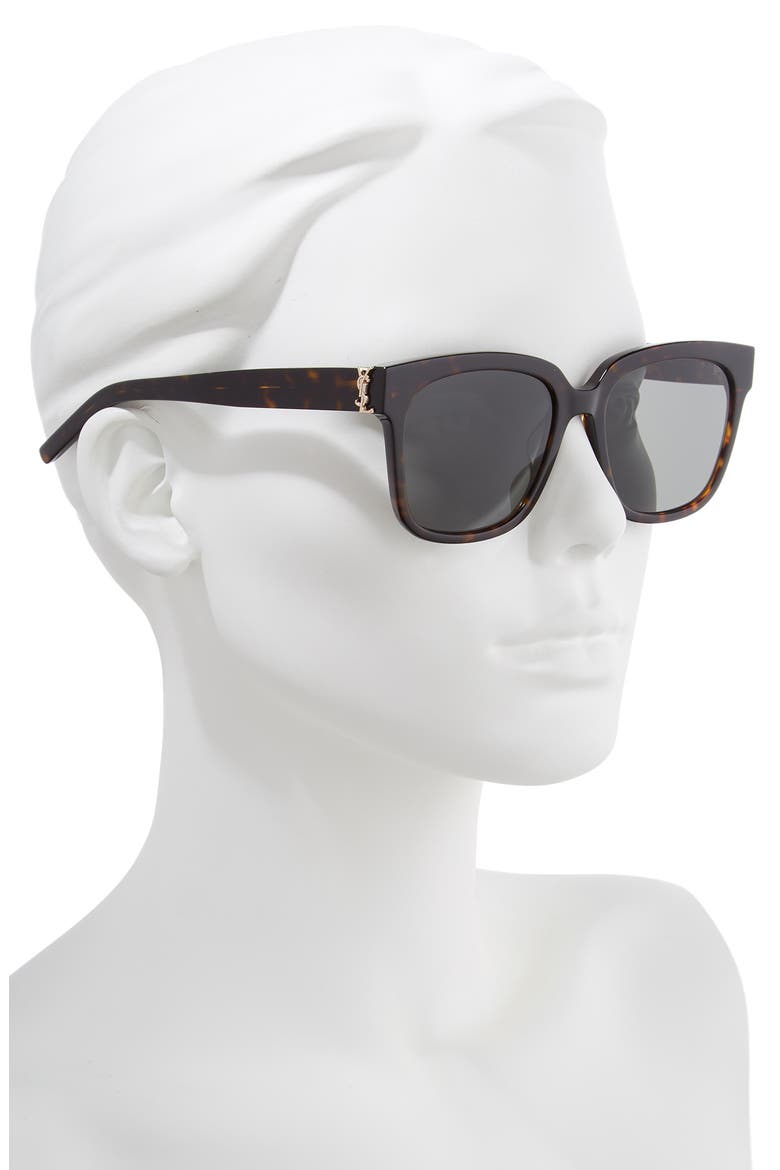 54mm Square Sunglasses, Alternate, color, DARK HAVANA/ GREY