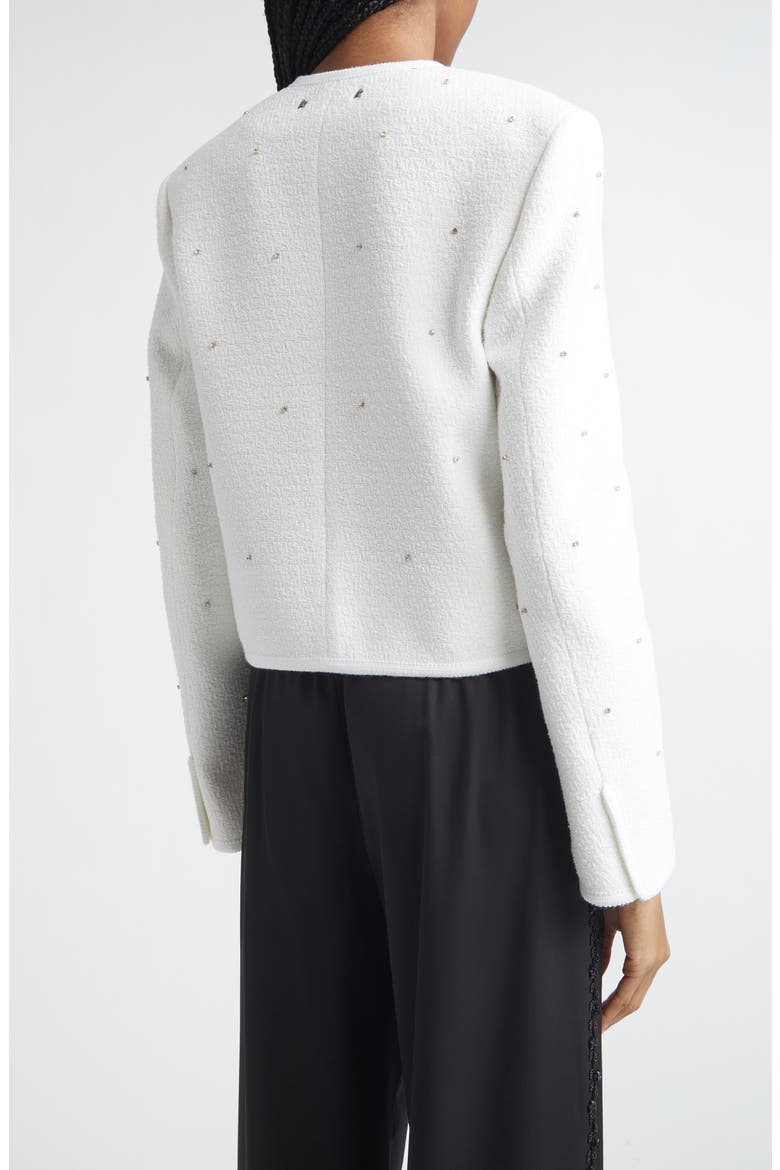 Rhinestone Boxy Bouclé Jacket, Alternate, color, OFF-WHITE