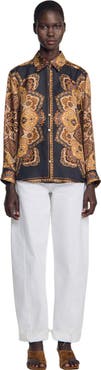 SANDRO Scarf print silk shirt