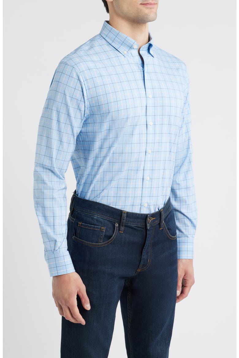 Miramont Windowpane Check Everyday Performance Button-Down Shirt, Alternate, color, MALIBLU