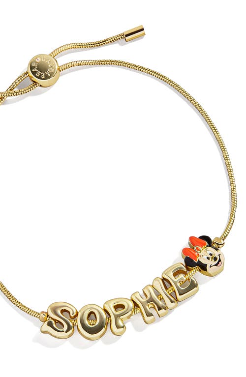 Baublebar Personalized Disney® Bubble Charm Slider Bracelet In Gold