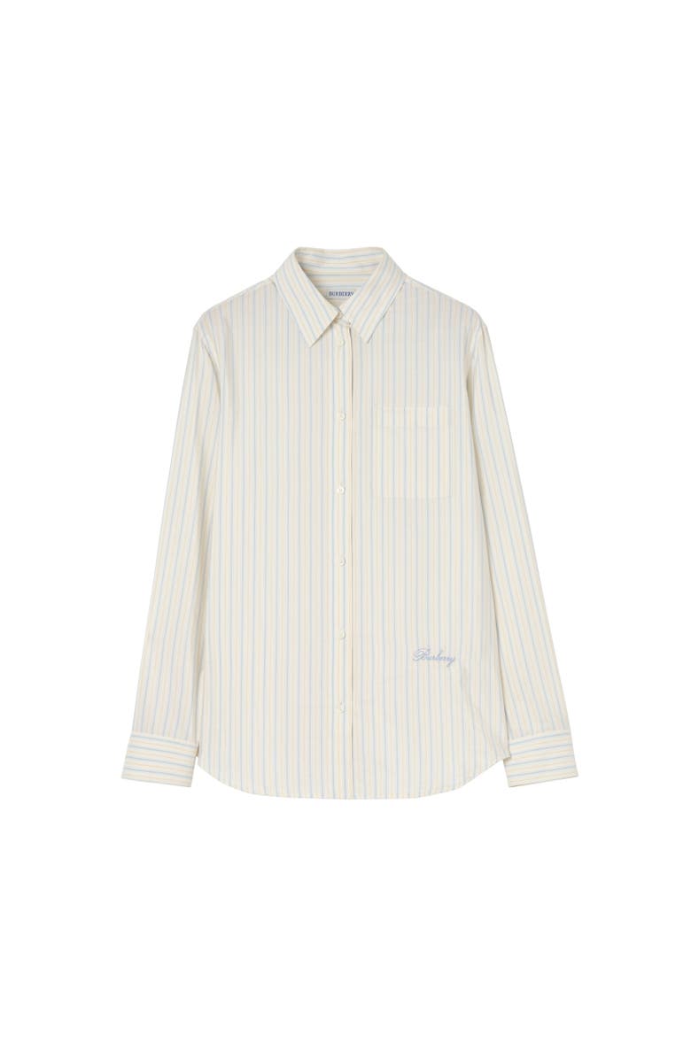 Burberry Classic Fit Striped Silk Cotton Shirt, Alternate, color,