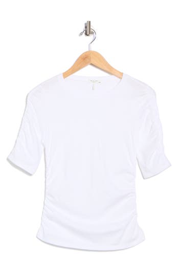 Rag & Bone Juliet Shirred Sleeve Top In White