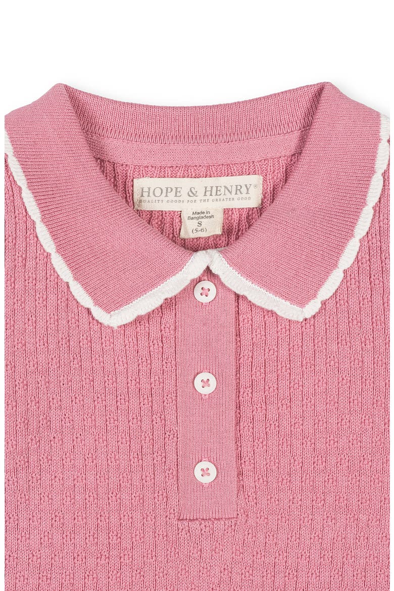 Kids' Organic Peter Pan Collar Sweater Polo, Alternate, color, Rose Pink