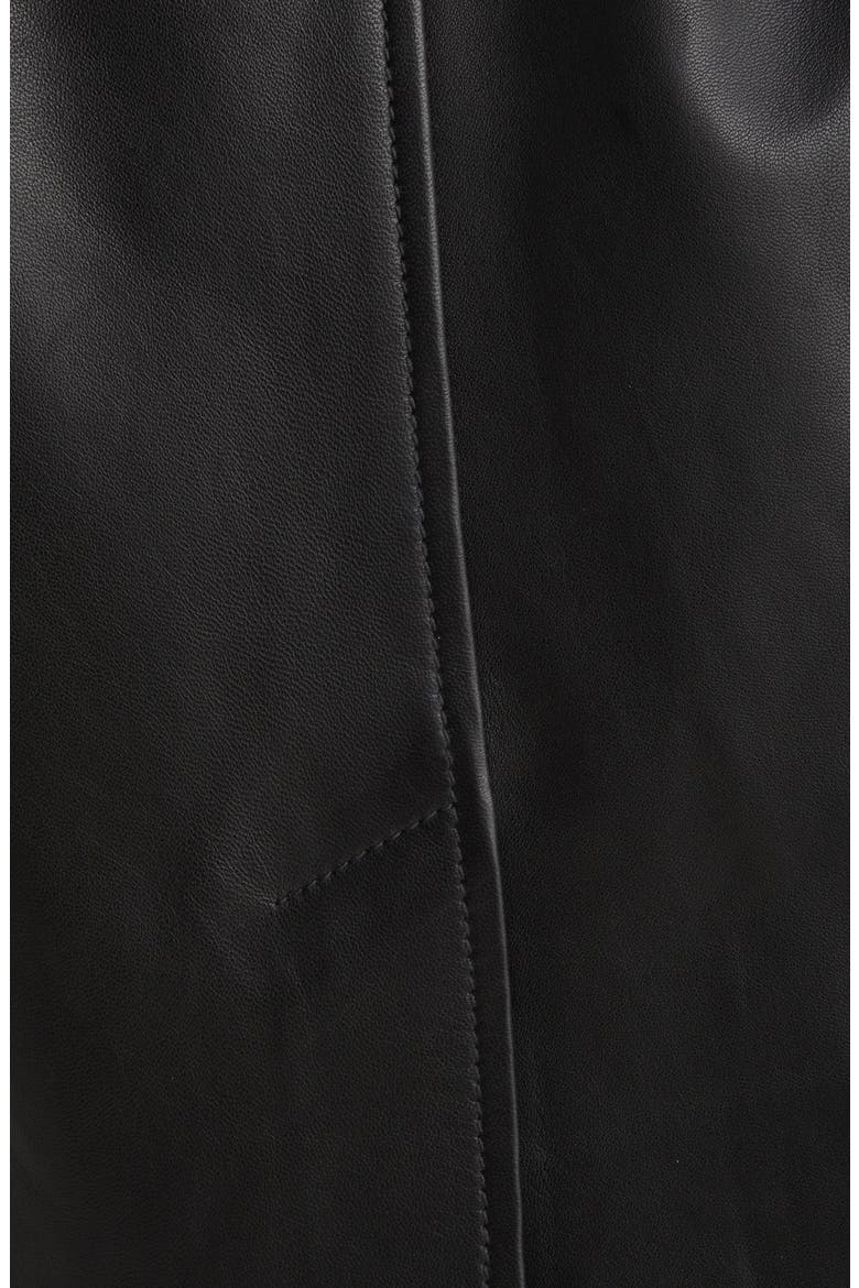 Double Breasted Leather Trench Coat, Alternate, color, BLACK