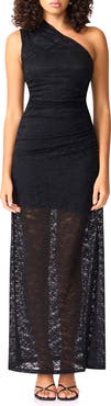 Elliatt Armelle Lace One-Shoulder Gown