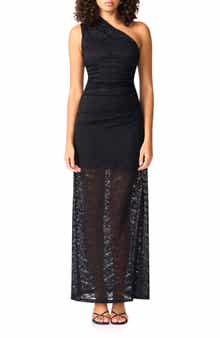 Elliatt Armelle Lace One-Shoulder Gown