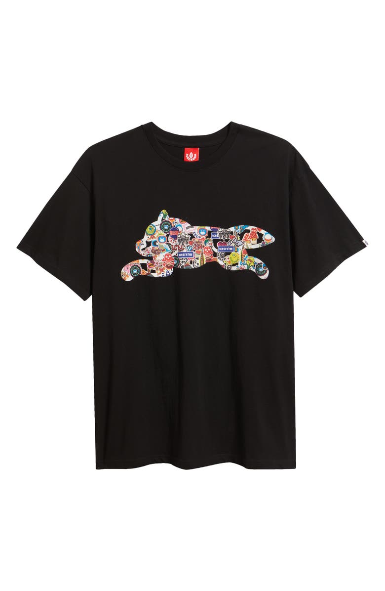 ICECREAM Stickers Graphic T-Shirt, Main, color, Black