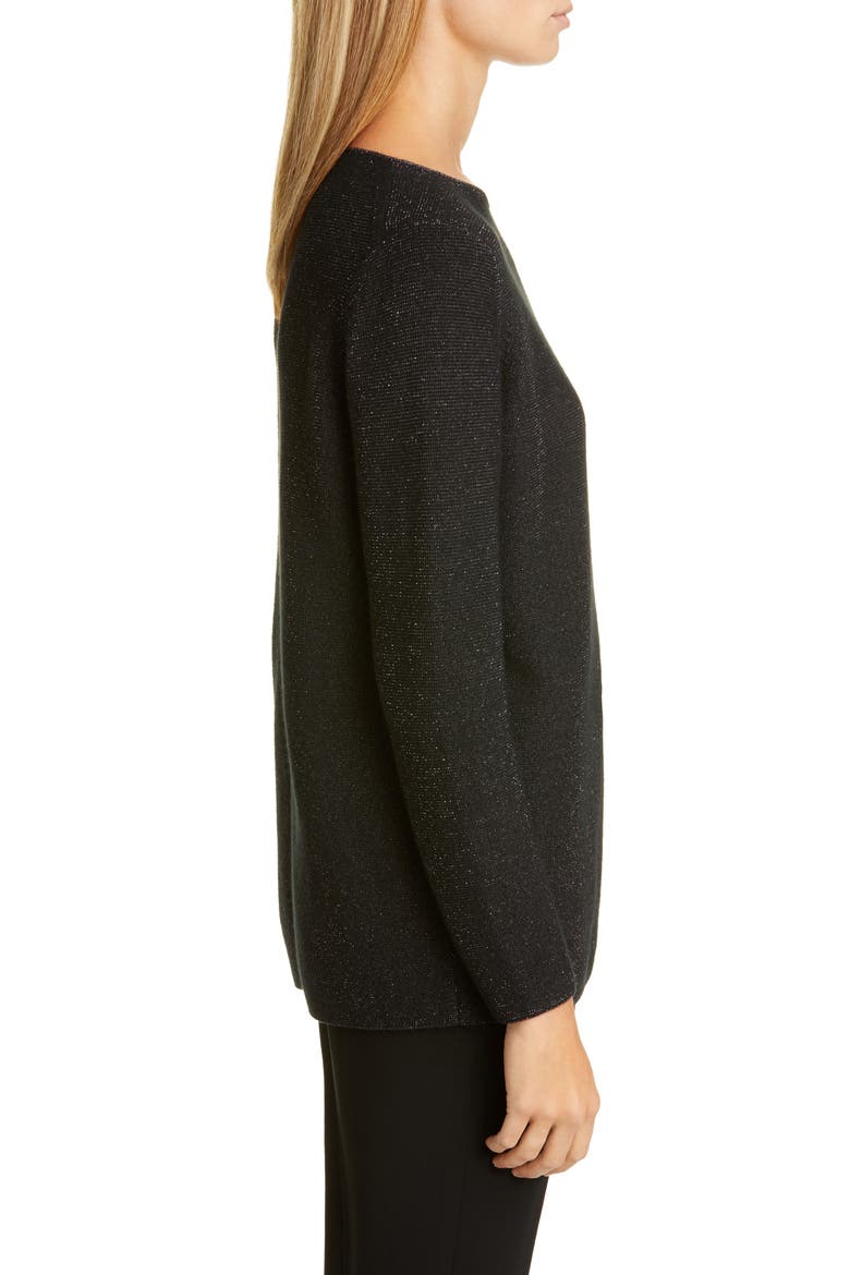 Metallic Cashmere Blend Sweater, Alternate, color, BLACK METALLIC