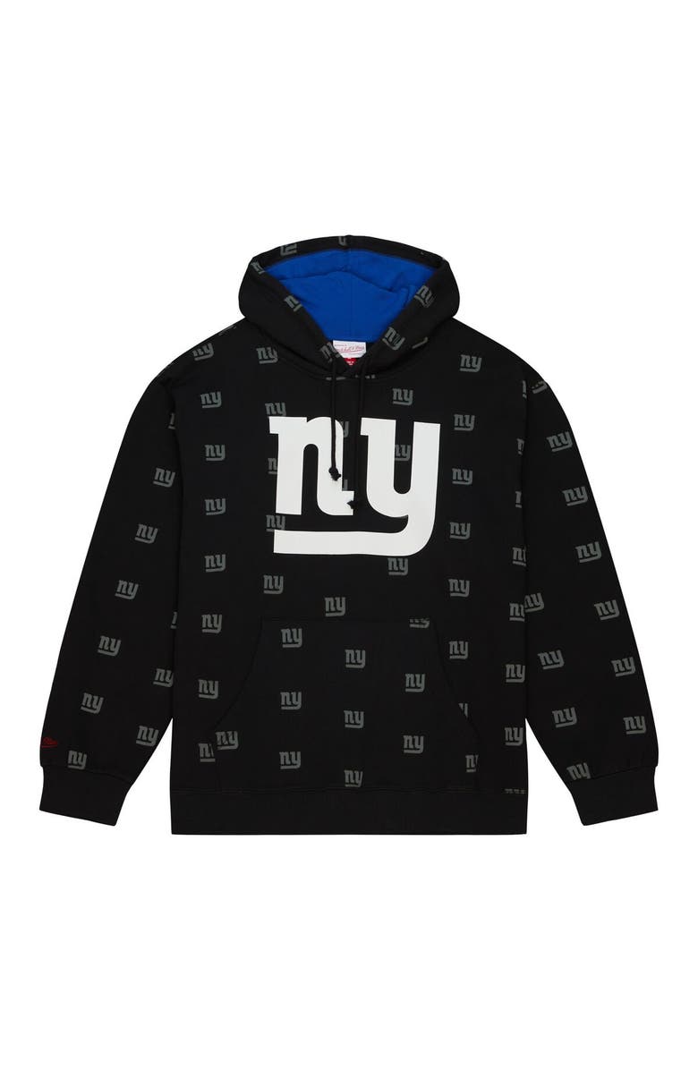 Mitchell & Ness Men's Mitchell & Ness Black New York Giants Allover Print Fleece Pullover Hoodie, Alternate, color, 