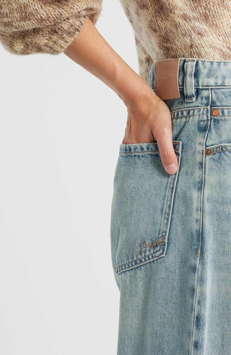 BOSS Orange High Waist Slouchy Pleated Jeans, Alternate, color,