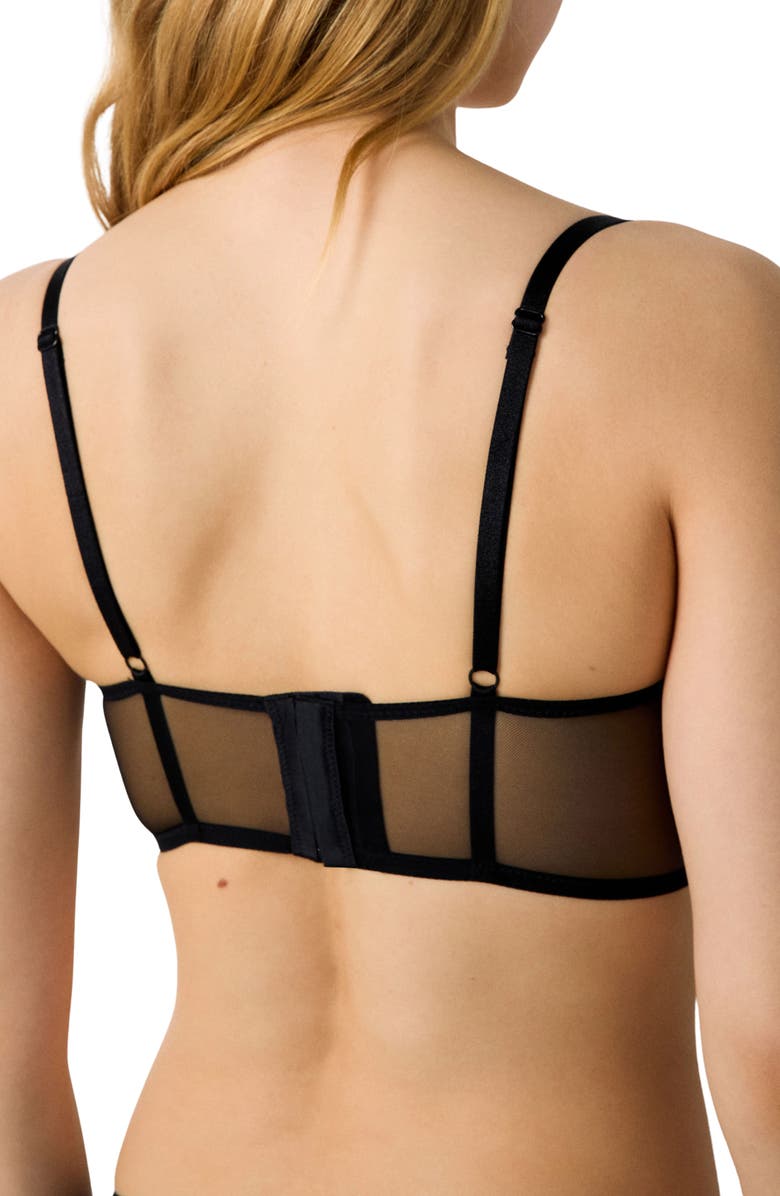 Etam Enivrante Underwire Balconette Push-Up Bra, Alternate, color, Black