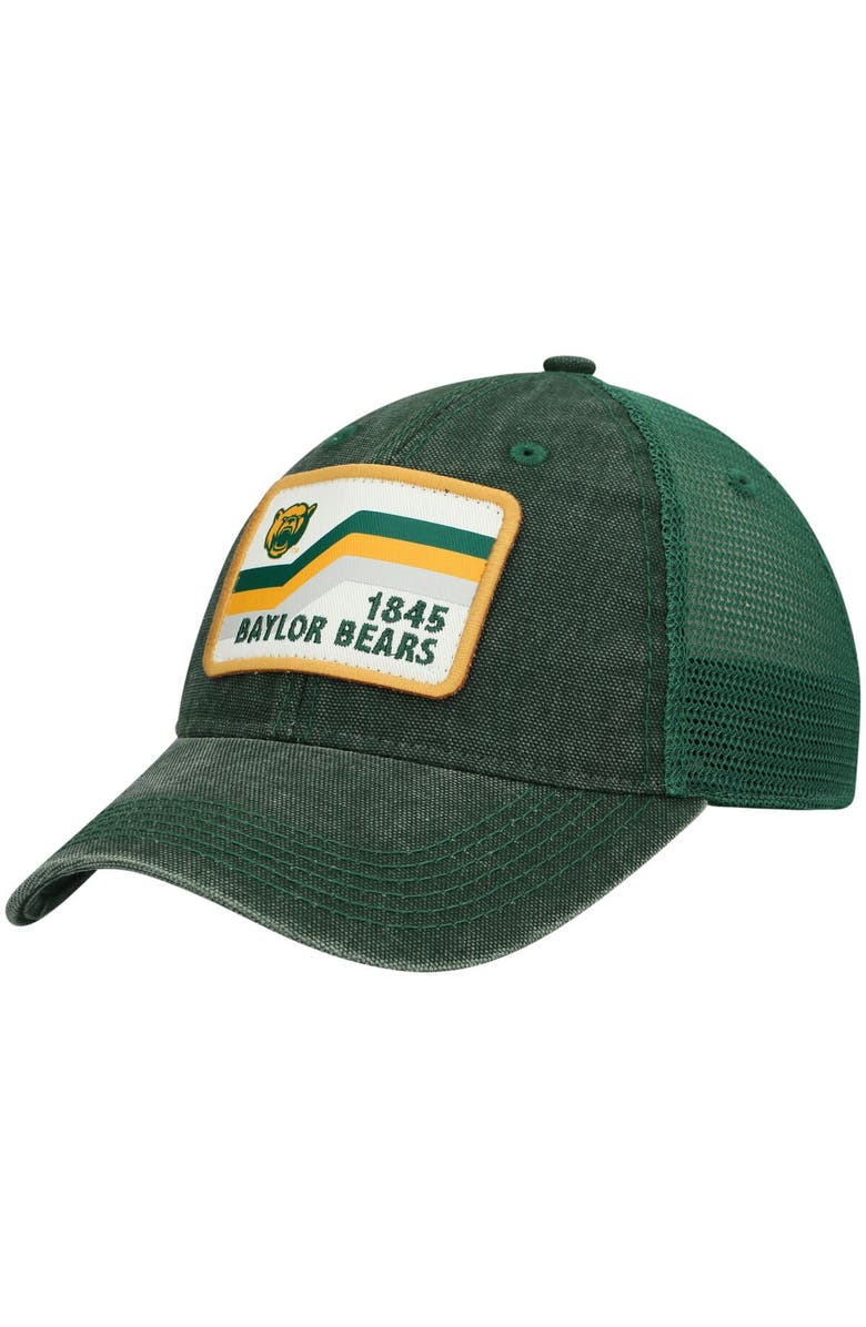 LEGACY ATHLETIC Men's Green Baylor Bears Sun & Bars Dashboard Trucker Snapback Hat, Main, color, Green
