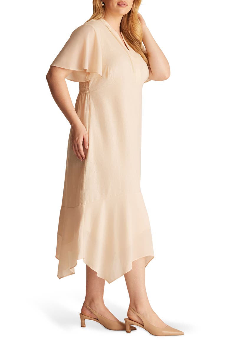 Claudia Linen Blend A-Line Dress, Alternate, color, NATURAL