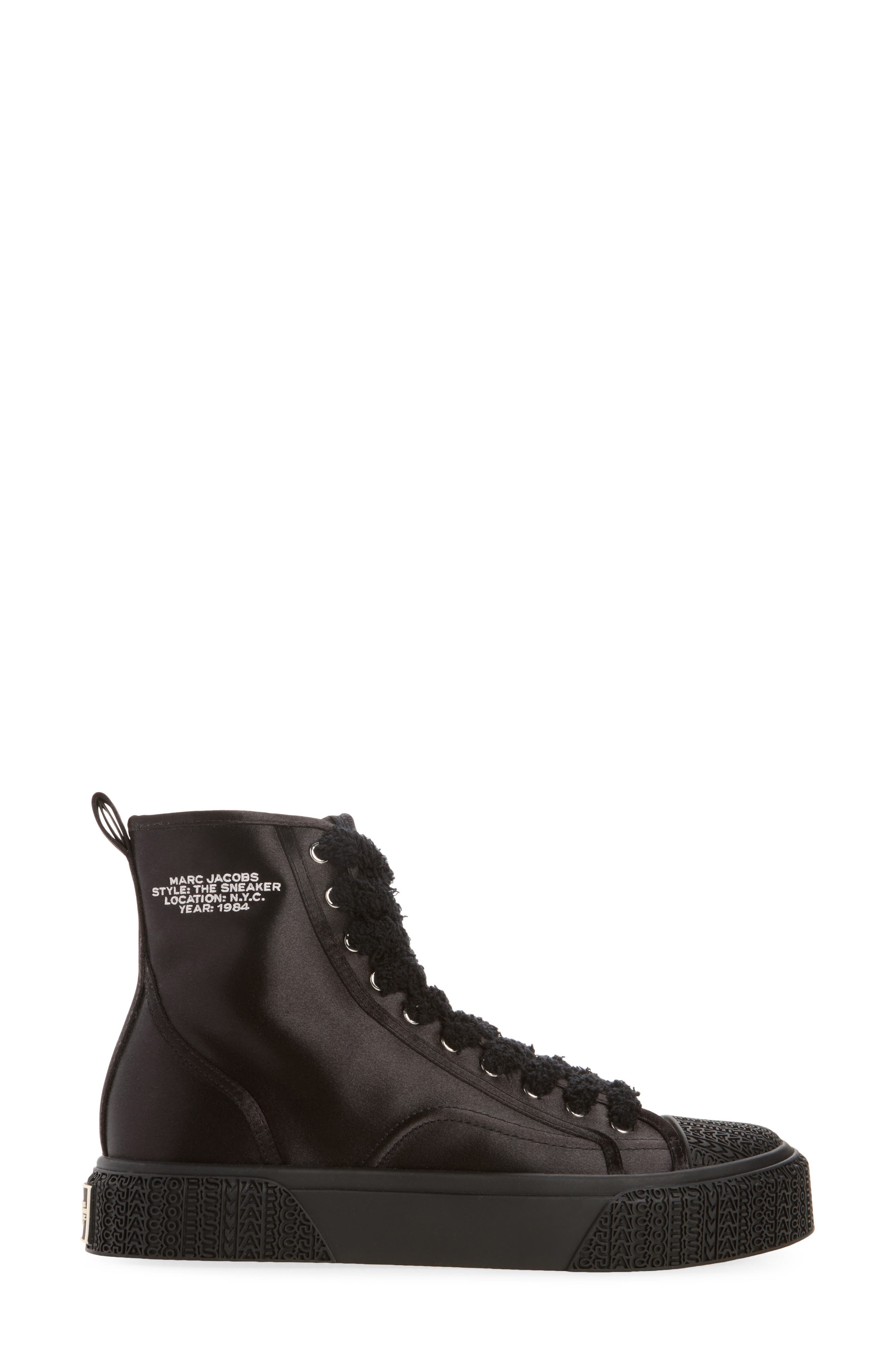 The High Top Sneaker, Alternate, color, BLACK