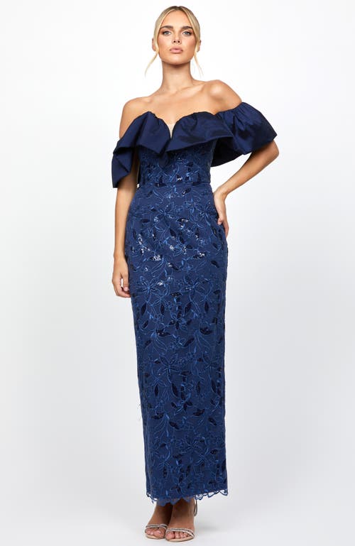 Bariano Anaya Off Shoulder Midaxi In Blue