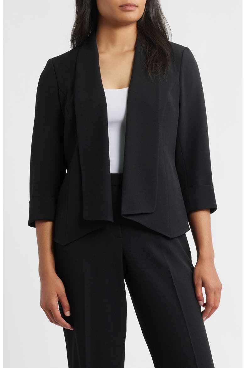 Shawl Collar Open Front Jacket, Main, color, BLACK