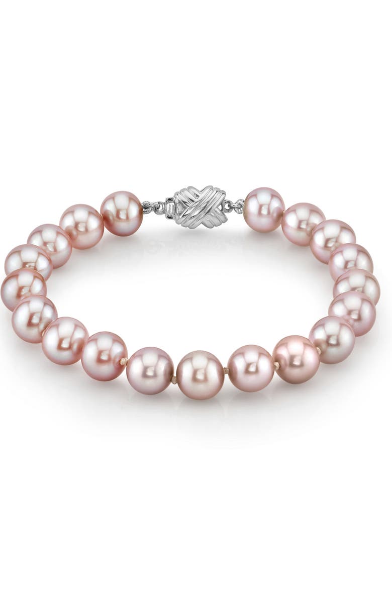 The Pearl Source Freshwater Pearl Bracelet 8-8.5mm, Main, color, Pink Pearl - Infinity Clasp