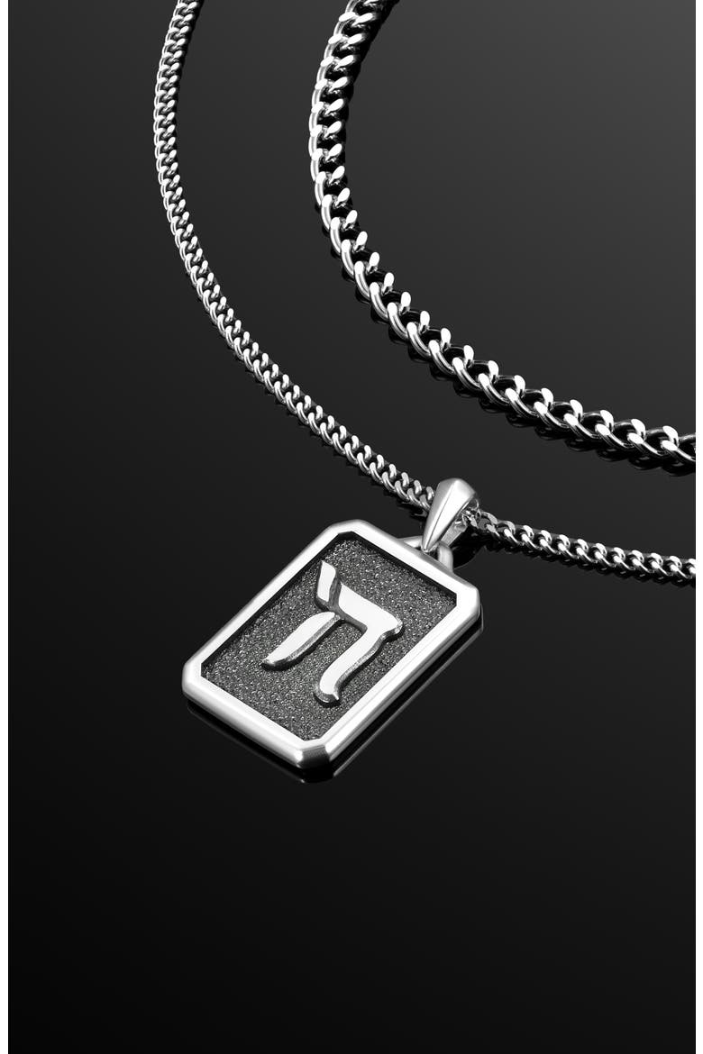 Men's Chai Pendant Necklace, Alternate, color, SILVER
