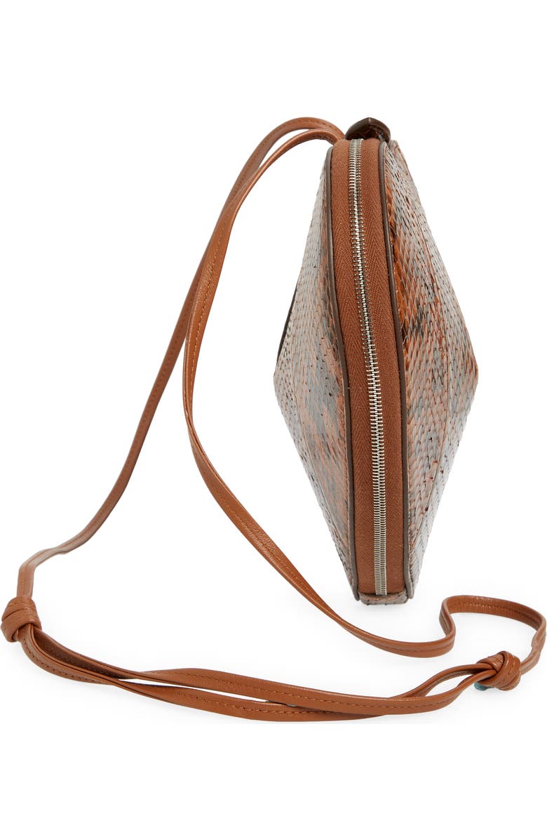 Alaïa Le Coeur Heart Snakeskin Embossed Leather Crossbody Bag, Alternate, color,