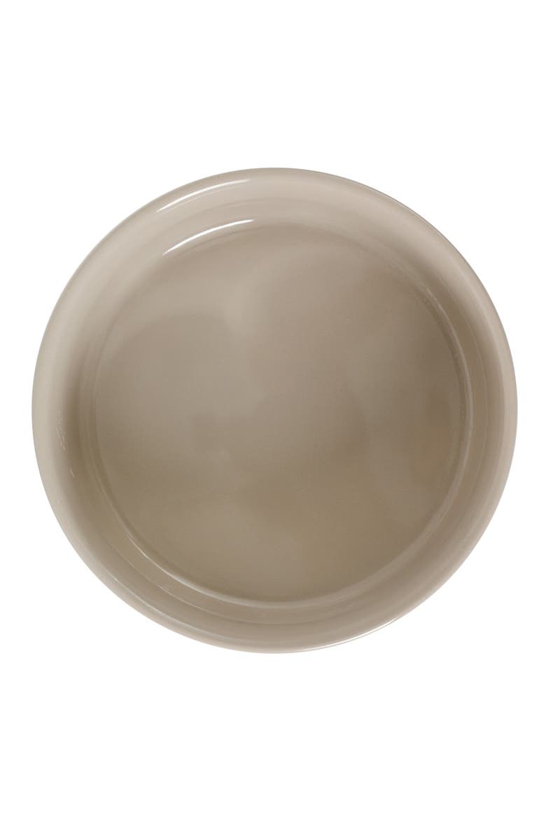 Zoomie Bites Ceramic Pet Bowl with Acacia Wood Stand, Alternate, color, Taupe