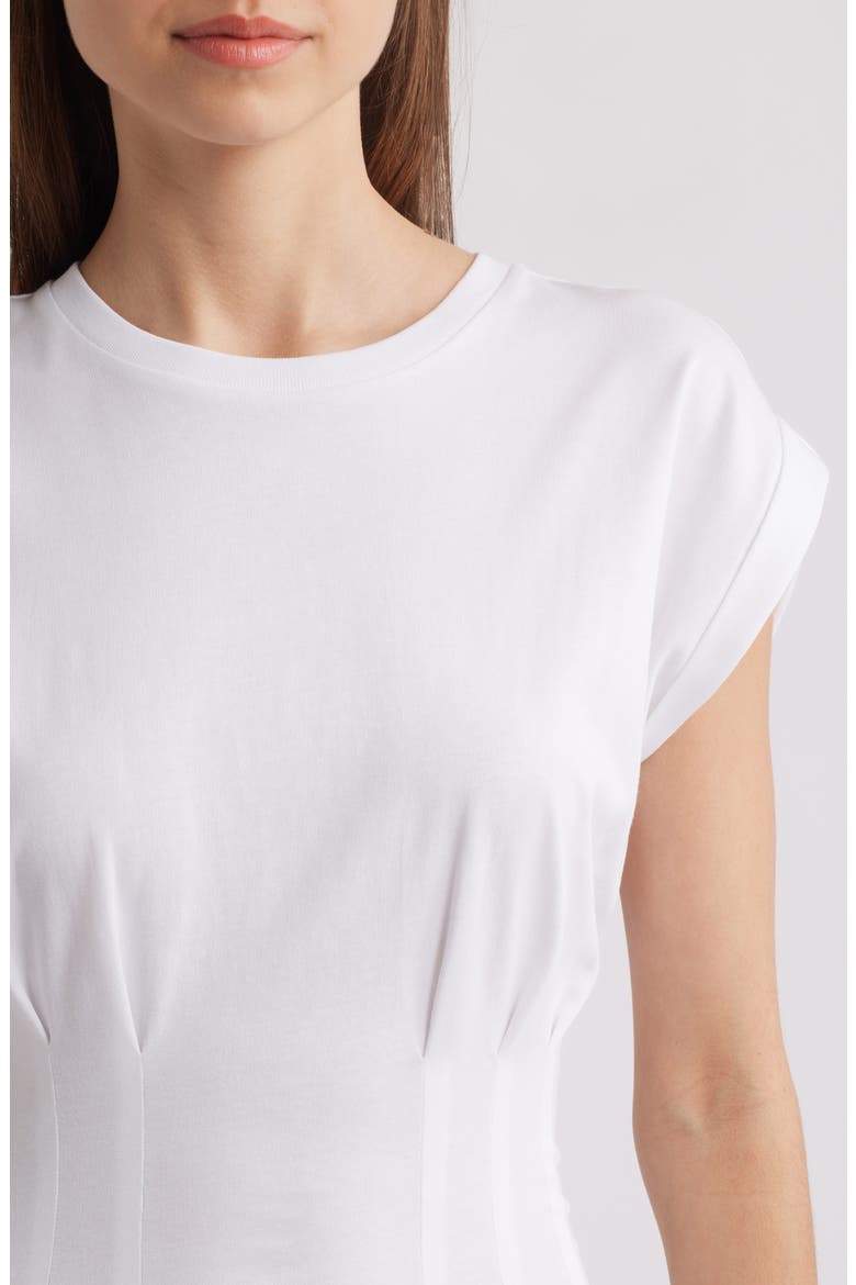 The Nipped Organic Cotton Jersey Midi Dress, Alternate, color, WHITE