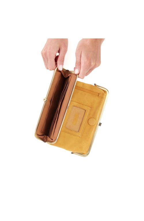 Hobo Lauren Leather Double Frame Clutch In Yellow