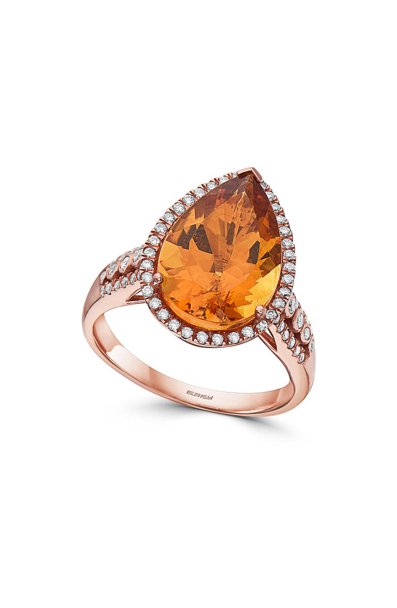 EFFY Diamond & Citrine Teardrop Ring, Main, color, 