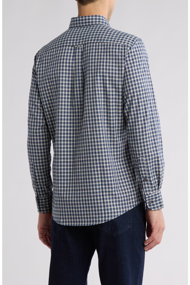 Signal Hill Grid Trim Fit Cotton Button-Up Shirt, Alternate, color, SLATE
