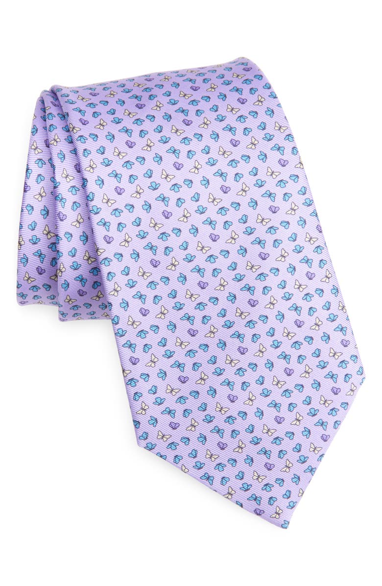 ZEGNA TIES Butterfly Silk Tie, Main, color, Purple/Blue Butterflies