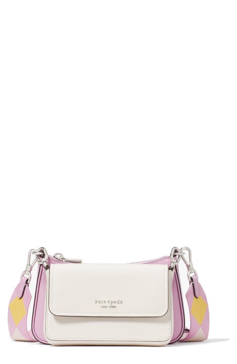 morgan double up colorblock saffiano leather crossbody bag