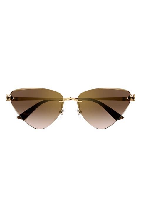 62mm Gradient Oversize Cat Eye Sunglasses