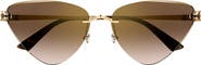 Cartier 62mm Gradient Oversize Cat Eye Sunglasses
