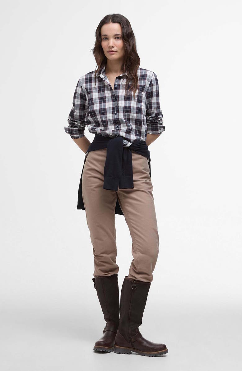 Barbour Edda Shirt, Alternate, color, Gardenia Tartan