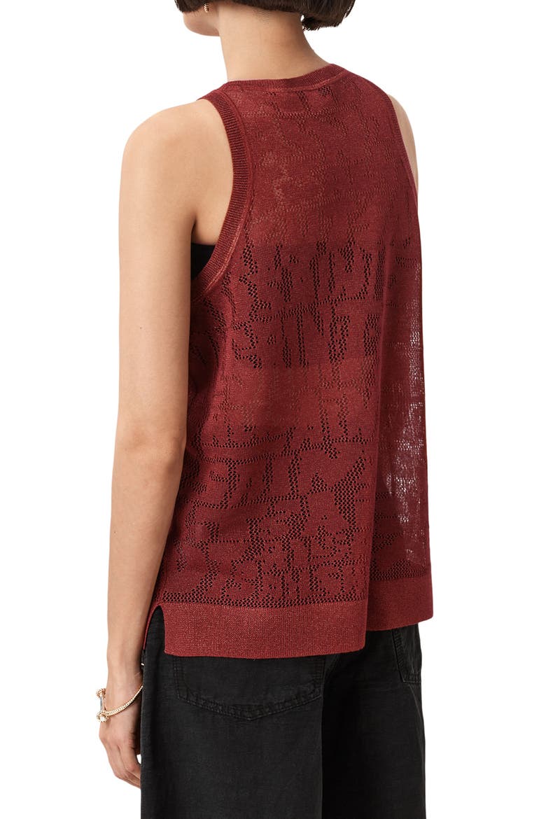 Kaito Open Stitch Tank, Alternate, color, ROSEWOOD RED