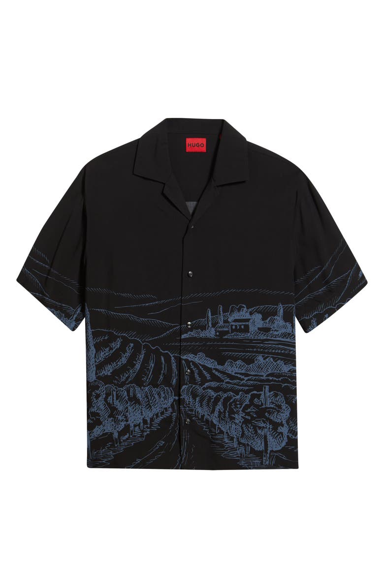 HUGO Espino Camp Shirt, Alternate, color, Black