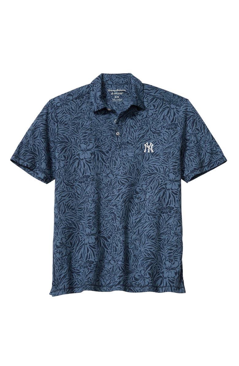 Tommy Bahama Men's Tommy Bahama Navy New York Yankees Wild Hibiscus Tri-Blend IslandZone Polo, Main, color, Navy