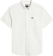 Brixton Sanford Oxford Short Sleeve Cotton Blend Button-Up Shirt