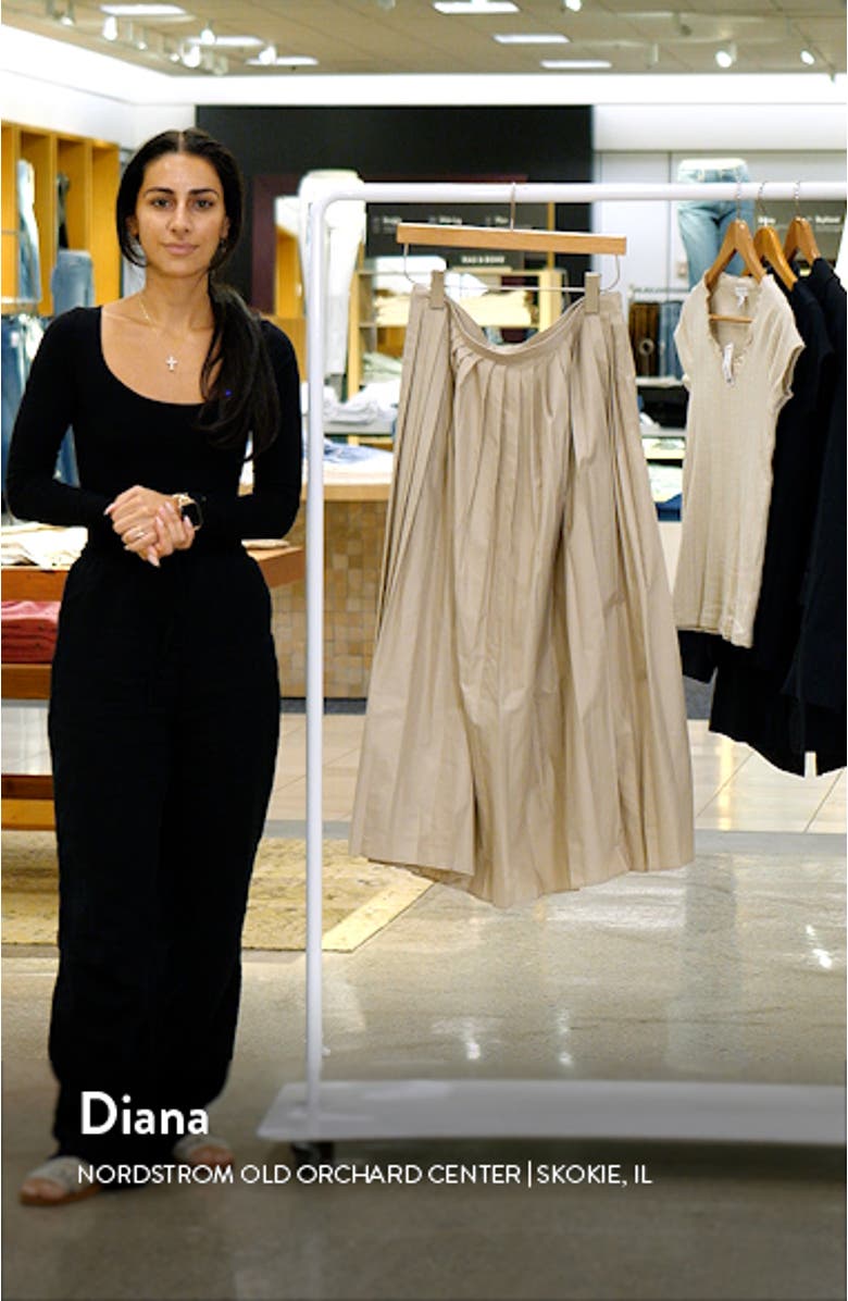 Pleated Poplin Midi Skirt, sales video thumbnail