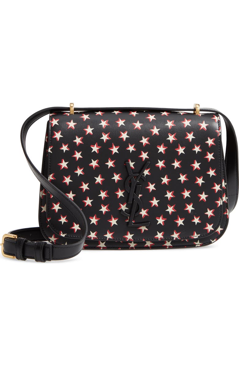 Saint Laurent Small Spontini Star Print Leather Crossbody Bag, Main, color,