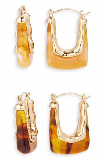 Tasha Set of 2 Resin Oval Hoop Earrings