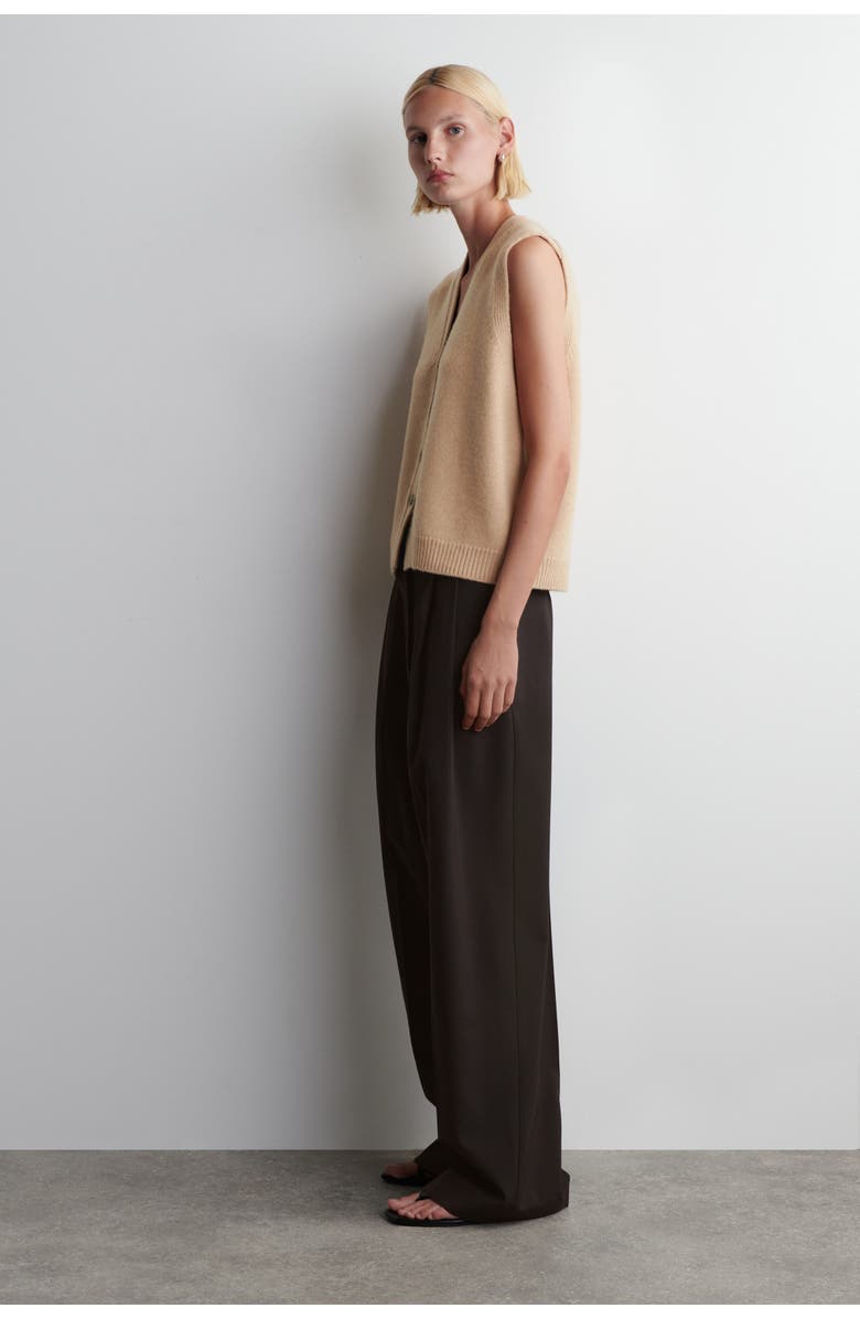 COS Knitted Cashmere-Blend Tank, Alternate, color, Beige