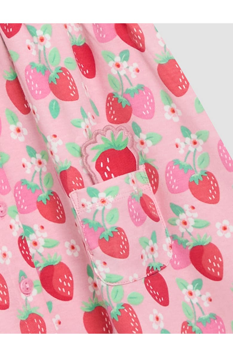 JOJO MAMAN BEBE Strawberry Floral Peter Pan Collar Cotton Dress, Alternate, color, 