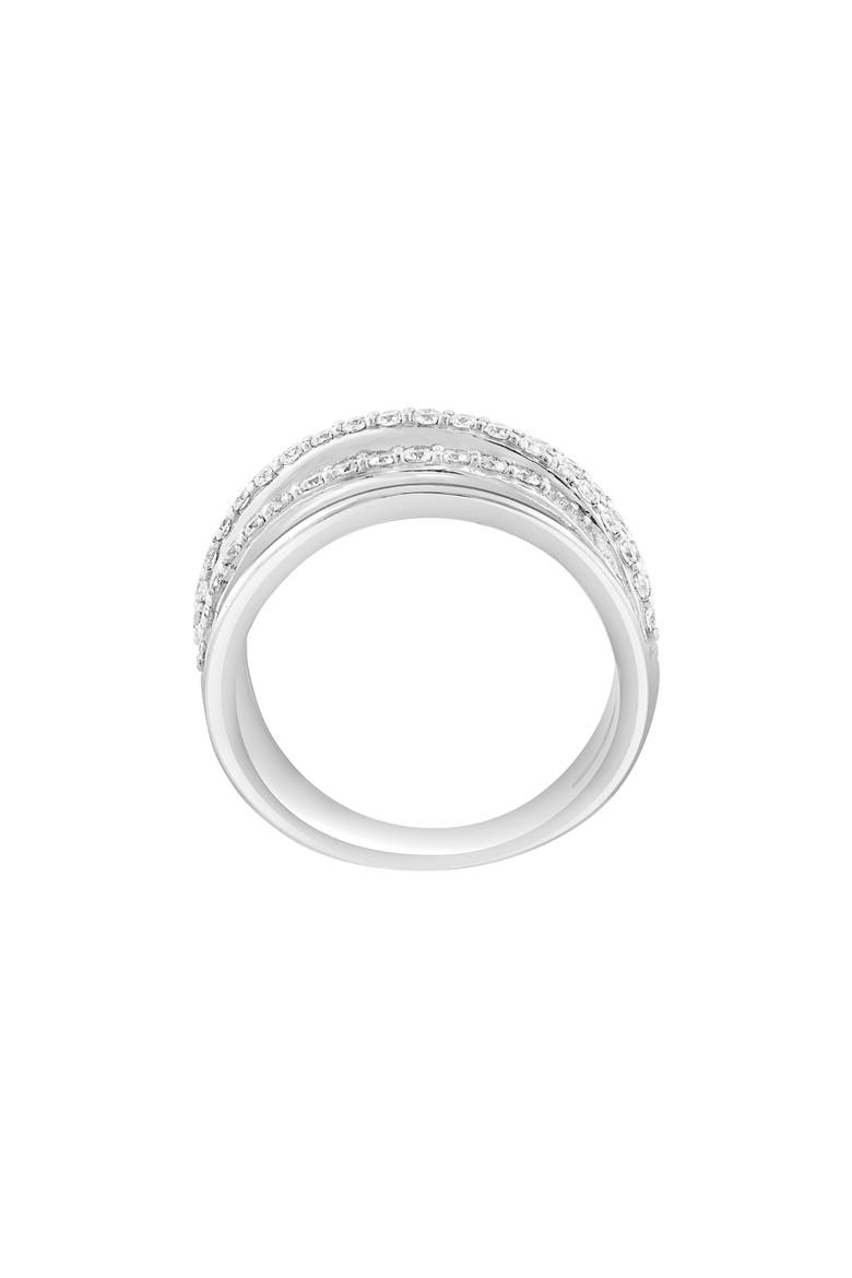 Sterling Silver Diamond Multiband Ring, Alternate, color, WHITE GOLD