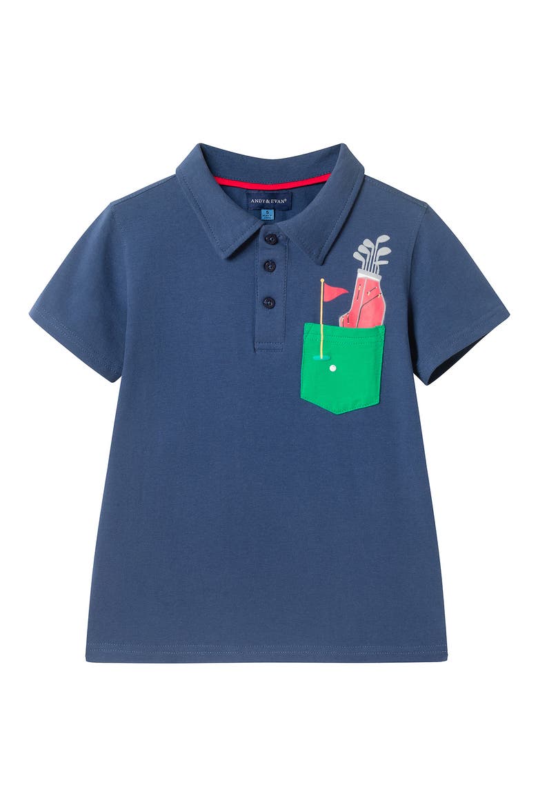 Kids' Pocket Polo, Main, color, NAVY GOLF